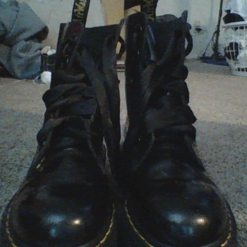 Dr Martens Jadon Platform Combat Boot Smooth Black Leather Mens size 9
